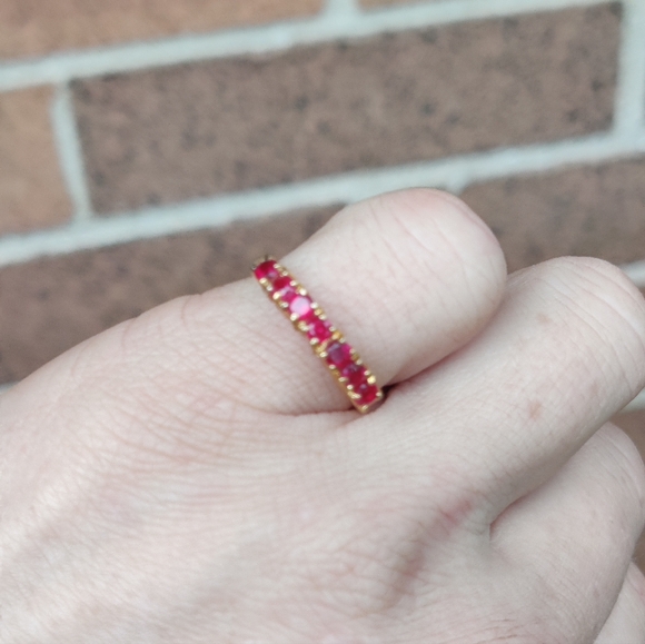 Vintage Vermeil Sterling Ruby Ring - Picture 9 of 9